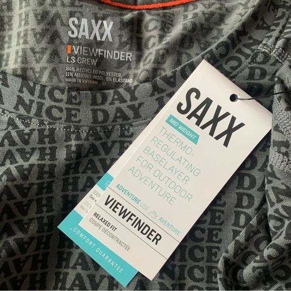 Saxx Men's Long Sleeve Tee - Black Pattern - Picture 4 of 6